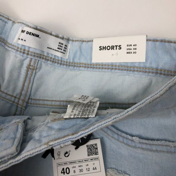 ZARA HIGH WAISTED DENIM SHORT SHORTS - Picture 4 of 5